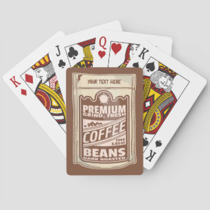 Premium koffiebonen eten poster café Barista Pokerkaarten