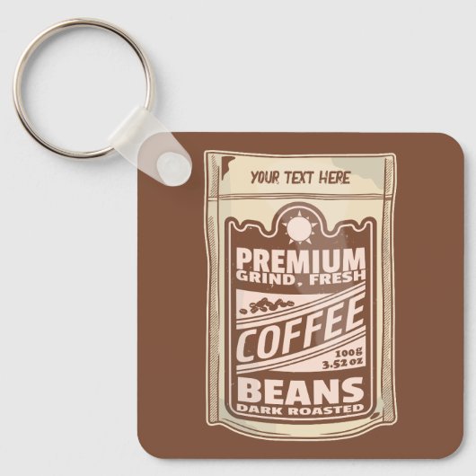 Premium koffiebonen eten poster café Barista Sleutelhanger (Voorkant)