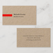 Premium Kraft Elegant Plain Minimalist Visitekaartje (Voorkant / Achterkant)