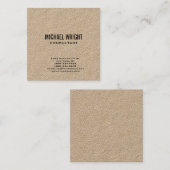 Premium Kraft Modern Plain Simple Minimalist Vierkante Visitekaartje (Voorkant / Achterkant)