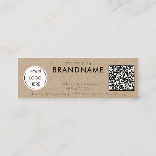Premium Kraft natuurpapier, QR-code Visitekaartje (Achterkant)
