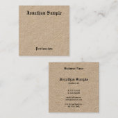 Premium Kraft Nostalgic Classic look Old Style Vierkante Visitekaartje (Voorkant / Achterkant)