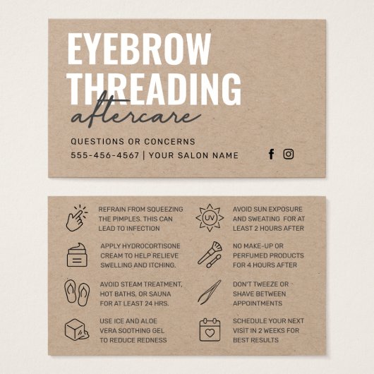 Premium Kraft Simple Eyebrow Threading Aftercare (Devant & derrière)