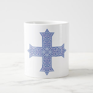 Premium Lapis Blauwe Koptische Kruiskunst Extra Grote Beker