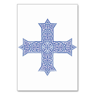 Premium Lapis Blauwe Koptische Kruiskunst Kaart