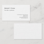 Premium Linen Black White Plain minimalistisch Visitekaartje (Voorkant / Achterkant)