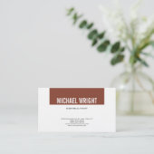 Premium Linen Modern Plain Brown Visitekaartje (Staand voorkant)