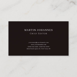 Premium Linnen Elegant Eenvoudig Zwart Minimalisti Visitekaartje