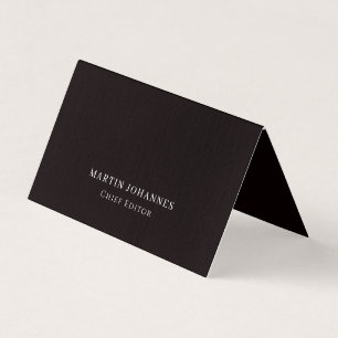 Premium Linnen Elegant Eenvoudig Zwart Minimalisti Visitekaartjes