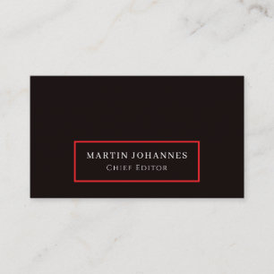 Premium Linnen Elegant Effen Zwart Minimalistisch Visitekaartje