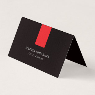 Premium Linnen Elegant Effen Zwart Minimalistisch Visitekaartjes
