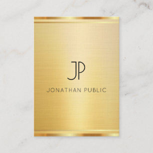 Premium Linnen Moderne Luxe Goud Look Verticaal Visitekaartje