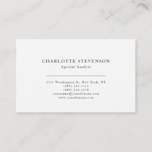 Premium Linnen Trendy Professioneel Minimalistisch Visitekaartje