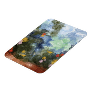 Premium magneet, gebloemde pad aquarel magneet