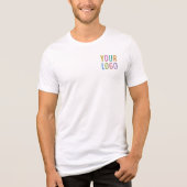 Premium Mannen's Witte T-shirt Custom Business Log (Voorkant)