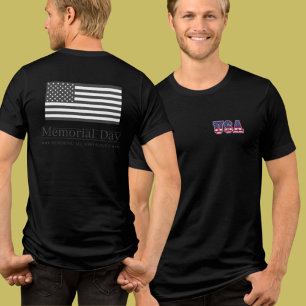 Premium Memorial Day USA-vlag dubbelzijdig Tri-Blend Shirt