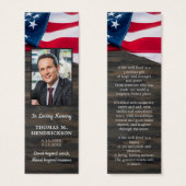 Premium Memorial USA Flag Funeral Prayer Bladwijze Mini Visitekaartjes (Voorkant /achterkant)