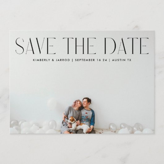 Premium modern TRENDY-tekstfotoONTWERPER Save The Date (Voorkant)