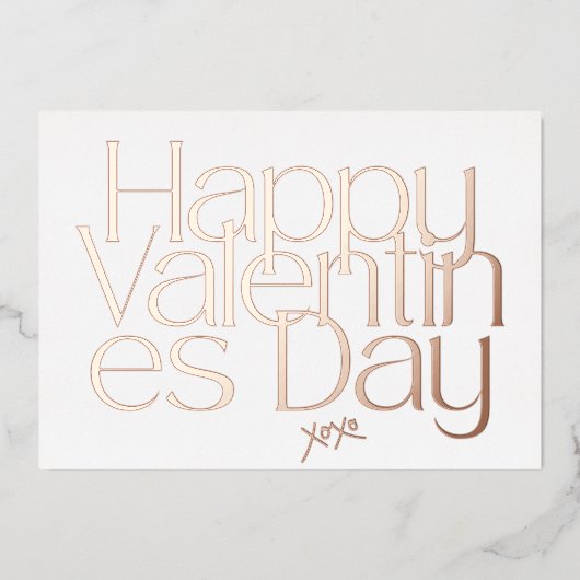 PREMIUM MODERN VALENTIJNSDAG BLUSH GIRLY PINK FOLIE FEESTDAGENKAART (Voorkant)