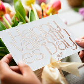 PREMIUM MODERN VALENTIJNSDAG BLUSH GIRLY PINK FOLIE FEESTDAGENKAART