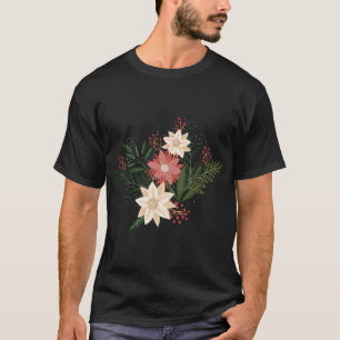 premium moderne botanische kerstvakantie t-shirt