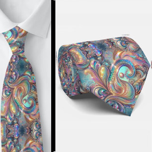 Premium namaak holografische opaal paisley das