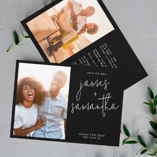 Premium Names Multi Photo Custom Save the Date Kaart
