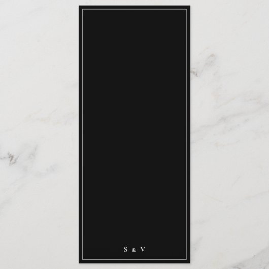 Premium omhuld | Elegant Monogram Weddenschap Menu (Achterkant)