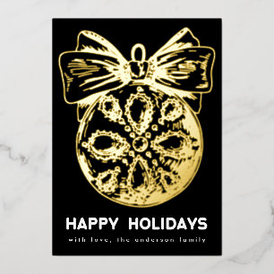 Premium Onyx Golden Ornament FotoHappy Folie Feestdagenkaart