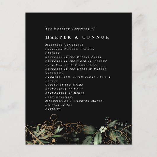 Premium onyx modern eucalyptus Black Wedding (Achterkant)