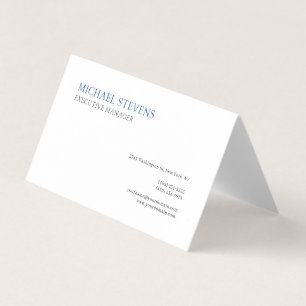 Premium Parel Modern Eenvoudig Blauw Wit Visitekaartjes
