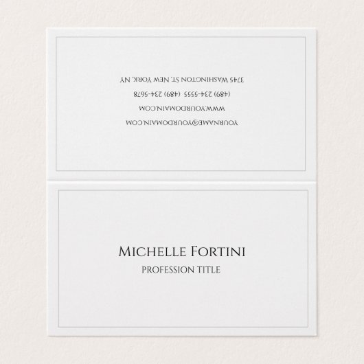 Premium Pearl Elegant Plain Eenvoudige Minimalist Visitekaartjes (Buitenkant ongevouwen)