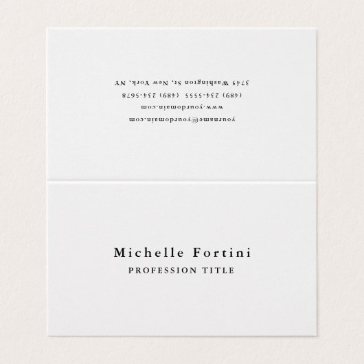 Premium Pearl Elegant Plain Minimalist Visitekaartjes (Buitenkant ongevouwen)