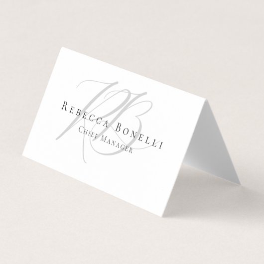 Premium Pearl Exclusive Unique Modern Monogram Visitekaartjes (Voorkant)