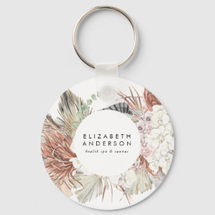 Premium - Pure White Pampas Grass Floral Ultra Sleutelhanger