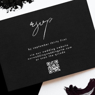 Premium QR CODE Elegante stijlvolle trouwwebsite RSVP Kaartje