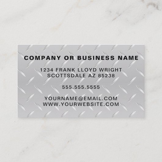 Premium roestvrij staal look rood en zwart koele D Visitekaartje (Achterkant)