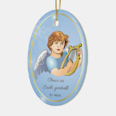 Premium Round Ornament, Angel Boy Keramisch Ornament (Links)