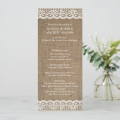 Premium Rustic Burlap Lace Programmes de mariage 4 (Debout devant)