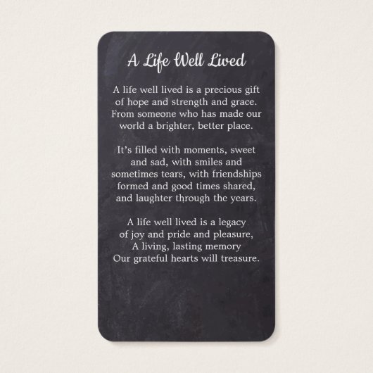 Premium - Rustic Memorial Foto Funeral Prayer Kaar Visitekaartje (Achterkant)