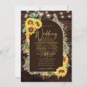 Premium - Rustic Sunflower Wedding Kaart (Voorkant)