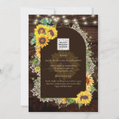 Premium - Rustic Sunflower Wedding Kaart (Achterkant)