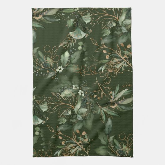 Premium Sage Modern Eucalyptus Green Theedoek (Verticaal)