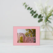 Premium Silk Pink Lily Visitekaartje (Staand voorkant)