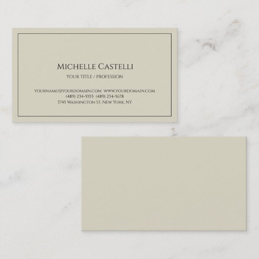 Premium Silk Professional, uniek, klassiek eenvoud Visitekaartje (Voorkant / Achterkant)
