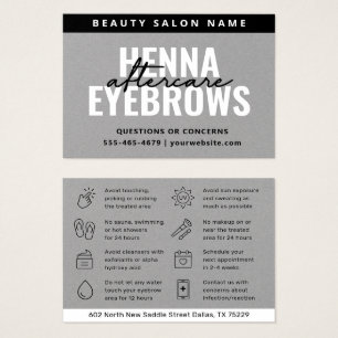 Premium Silver Eyebrow Tint Henna Brows Aftercare Visitekaartje