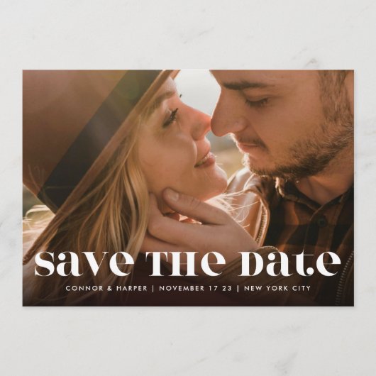 Premium - standaard moderne QR - CODE - tekst Twee Save The Date (Voorkant)