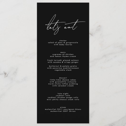 Premium Stijlvol Elegant Zwart & Wit Bruiloft Programma (Voorkant)