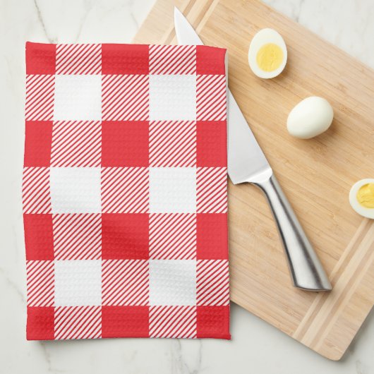 Premium Stylish Red and White Checkered Theedoek (Quarter Fold)
