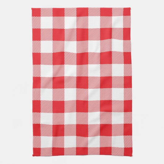 Premium Stylish Red and White Checkered Theedoek (Verticaal)